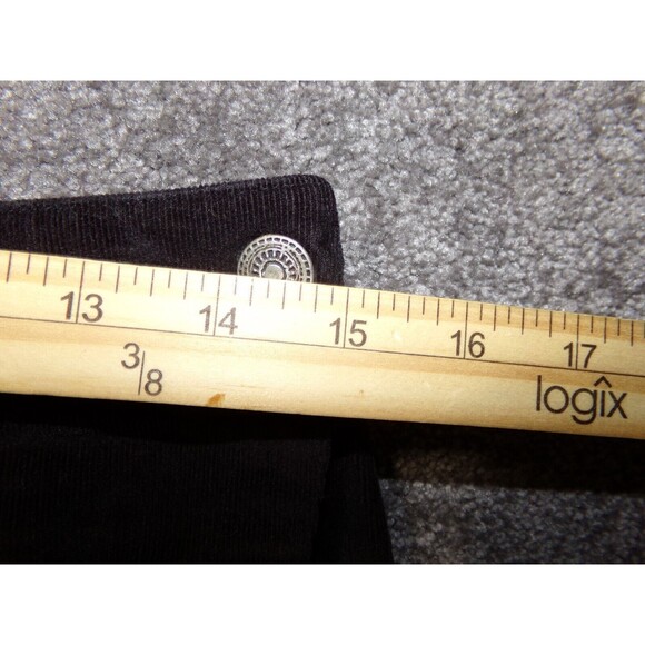 American Eagle Women's Black Corduroy Mini Wrap Skirt Size 4 snap button - Picture 7 of 8